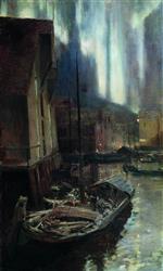 Konstantin Alexejewitsch Korowin  - Bilder Gemälde - Hammerfest, The Nothern Lights