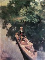 Konstantin Alexejewitsch Korowin  - Bilder Gemälde - In a Boat