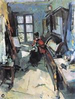 Konstantin Alexejewitsch Korowin  - Bilder Gemälde - In a Room