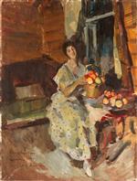 Konstantin Alexejewitsch Korowin  - Bilder Gemälde - Lady with Apples