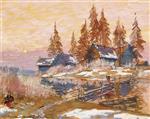 Konstantin Alexejewitsch Korowin  - Bilder Gemälde - Late Winter