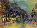 Konstantin Alexejewitsch Korowin  - Bilder Gemälde - Paris at Night-6