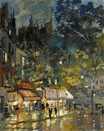 Konstantin Alexejewitsch Korowin  - Bilder Gemälde - Paris Cafe by Night