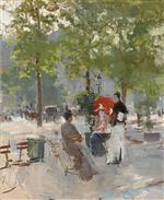 Konstantin Alexejewitsch Korowin  - Bilder Gemälde - Parisian Cafe