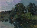 Konstantin Alexejewitsch Korowin  - Bilder Gemälde - Pond at Kuskovo