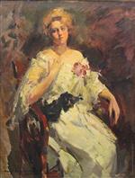 Konstantin Alexejewitsch Korowin  - Bilder Gemälde - Portrait of Actress Nadezhda Komarovskaya