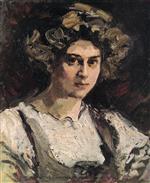 Konstantin Alexejewitsch Korowin  - Bilder Gemälde - Portrait of Nadezhda Komarovskaya