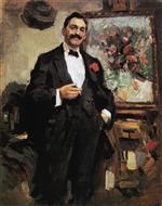 Konstantin Alexejewitsch Korowin  - Bilder Gemälde - Portrait of the Hungarian Artist Jozef Ripple-Ronai