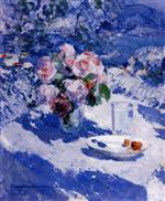 Konstantin Alexejewitsch Korowin  - Bilder Gemälde - Roses on the Terrace, Crimea