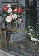 Konstantin Alexejewitsch Korowin  - Bilder Gemälde - Roses, Evening