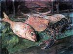 Konstantin Alexejewitsch Korowin  - Bilder Gemälde - Still Life with Lobster