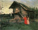 Konstantin Alexejewitsch Korowin  - Bilder Gemälde - The Barn