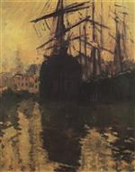 Konstantin Alexejewitsch Korowin  - Bilder Gemälde - The Port in Marseilles-2