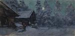 Konstantin Alexejewitsch Korowin  - Bilder Gemälde - Winter in Tver Region