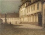Henri Le Sidaner - Bilder Gemälde - A Beauvais Square by Moonlight