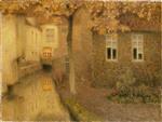 Henri Le Sidaner - Bilder Gemälde - A Canal in Bruges at Dusk