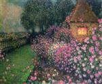Henri Le Sidaner - Bilder Gemälde - A Pavilion in the Rose Garden, Geberoy