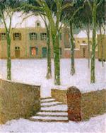 Henri Le Sidaner - Bilder Gemälde - A Plaza, Nemours