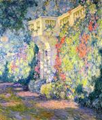 Henri Le Sidaner - Bilder Gemälde - Balustrade, the Terrace Door