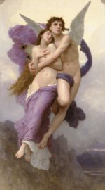 William Bouguereau - Peintures - L'enlèvement de Psyché