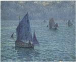 Henri Le Sidaner - Bilder Gemälde - Boats at Twilight