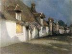 Henri Le Sidaner  - Bilder Gemälde - Cottages in the Moonlight
