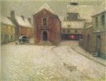 Henri Le Sidaner  - Bilder Gemälde - Gerberoy in the snow