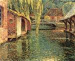 Henri Le Sidaner  - Bilder Gemälde - Houses on the River