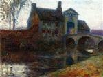 Henri Le Sidaner  - Bilder Gemälde - La Porte du Béguinage, Moonlight, Bruges