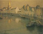 Henri Le Sidaner  - Bilder Gemälde - Port Croisic in full moon
