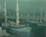 Henri Le Sidaner  - Bilder Gemälde - Rocky Inlets by Moonlight