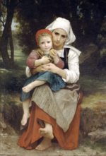 William Bouguereau  - Bilder Gemälde - frere et soeur bretons