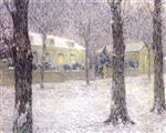 Henri Le Sidaner  - Bilder Gemälde - Snow, Boulevard de la Reine