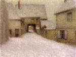 Henri Le Sidaner  - Bilder Gemälde - Snow, the Old Village, Gerberoy
