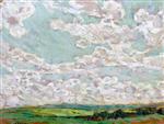 Henri Le Sidaner  - Bilder Gemälde - Spring Sky, Gerberoy