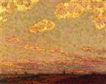 Henri Le Sidaner  - Bilder Gemälde - Sunset at Gargeroy