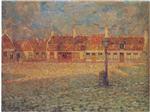 Henri Le Sidaner  - Bilder Gemälde - Sunset at the Petit Place Gravelines