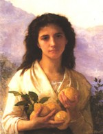 William Bouguereau  - Peintures - Jeune fille avec des citrons