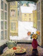 Henri Le Sidaner  - Bilder Gemälde - Table in front of the Window, Versailles