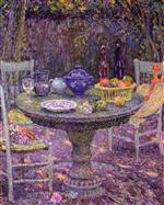 Henri Le Sidaner  - Bilder Gemälde - Table in the Garden