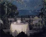 Henri Le Sidaner  - Bilder Gemälde - Table in the Moonlight
