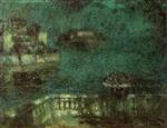 Henri Le Sidaner  - Bilder Gemälde - The Basin in Moonlight, Stresa