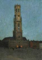 Henri Le Sidaner  - Bilder Gemälde - The Belfry at Bruges, Belgium