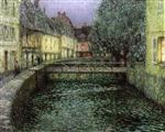 Henri Le Sidaner  - Bilder Gemälde - The Canal at Dusk