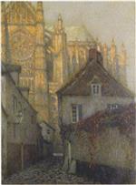 Henri Le Sidaner  - Bilder Gemälde - The Cathedral at Beauvais