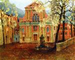 Henri Le Sidaner  - Bilder Gemälde - The Church at Dolceacqua