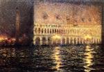 Henri Le Sidaner  - Bilder Gemälde - The Ducal Palace