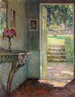 Henri Le Sidaner  - Bilder Gemälde - The Garden Door, The Console