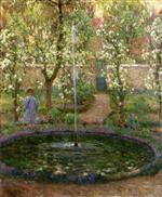 Henri Le Sidaner  - Bilder Gemälde - The Jet of Water