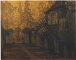 Henri Le Sidaner  - Bilder Gemälde - The Pavillion and the Alley